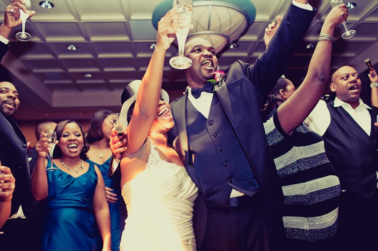 New Years Wedding Toast Put Your Drinks In The Air