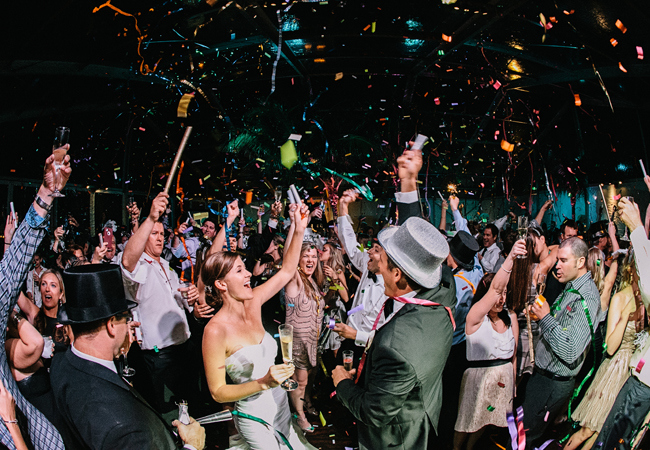DJ Gets the Bride and Groom to Party On The Dancefloor With Wedding Guests on New Years Eve