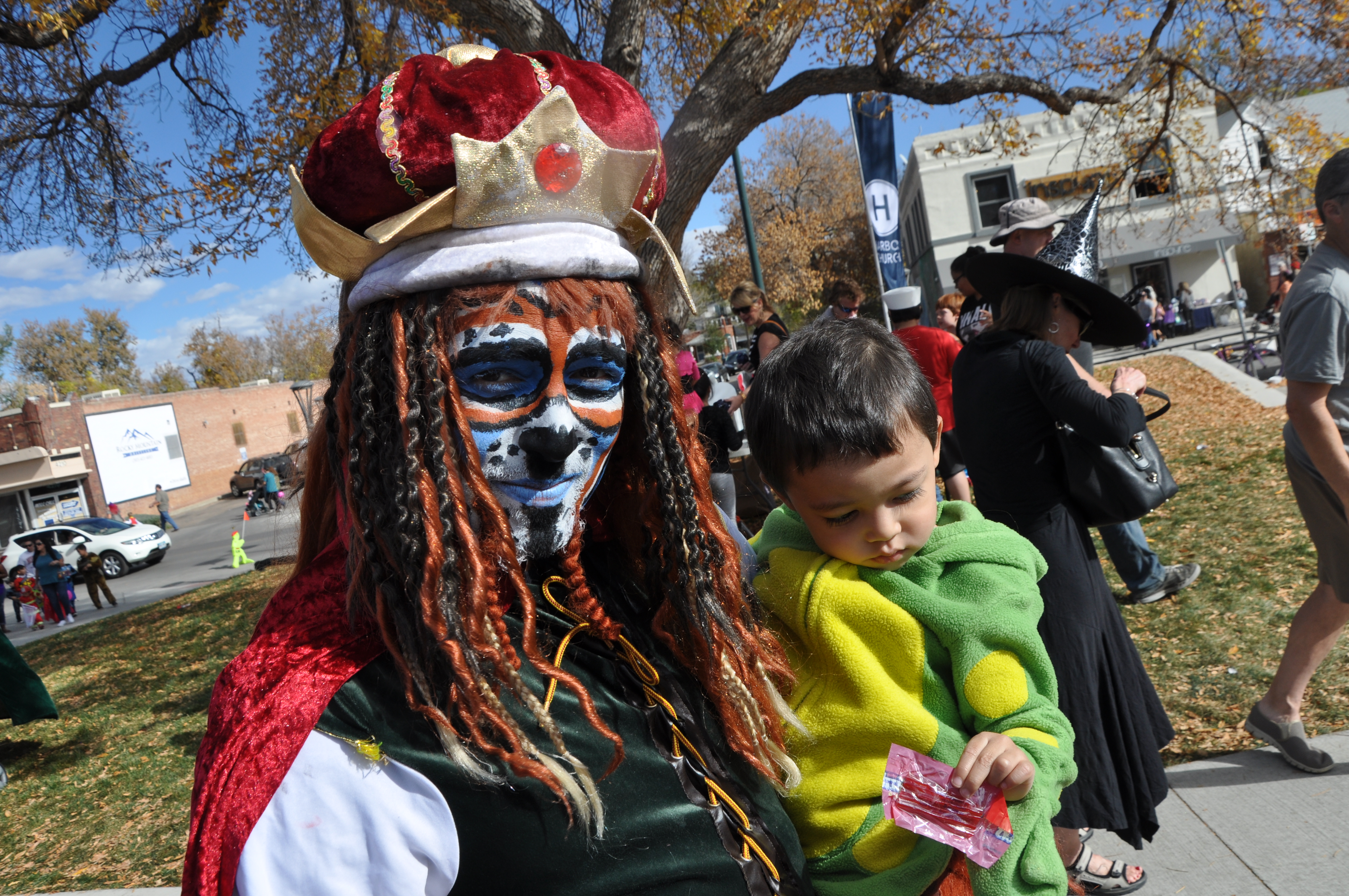 DJ Emir Monkey King Costume Halloween Block Party DJs on 44th and Tennyson Denver Colorado USA